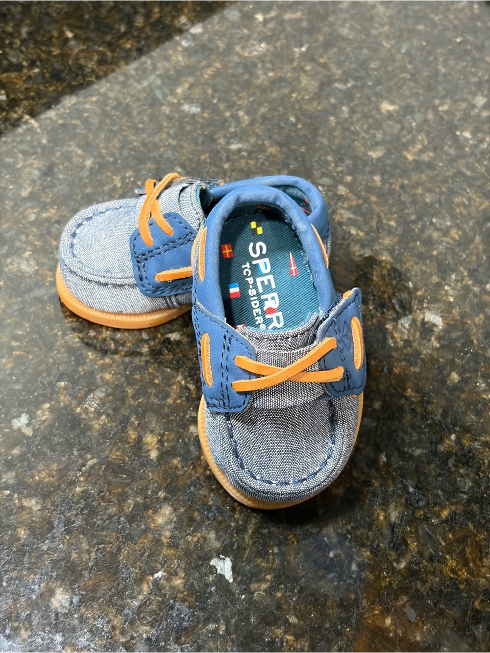 SPERRY Top-Sider Blue Chambray Boat Shoes Infant size 1